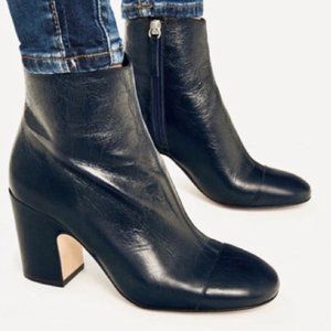 Zara cap toe booties